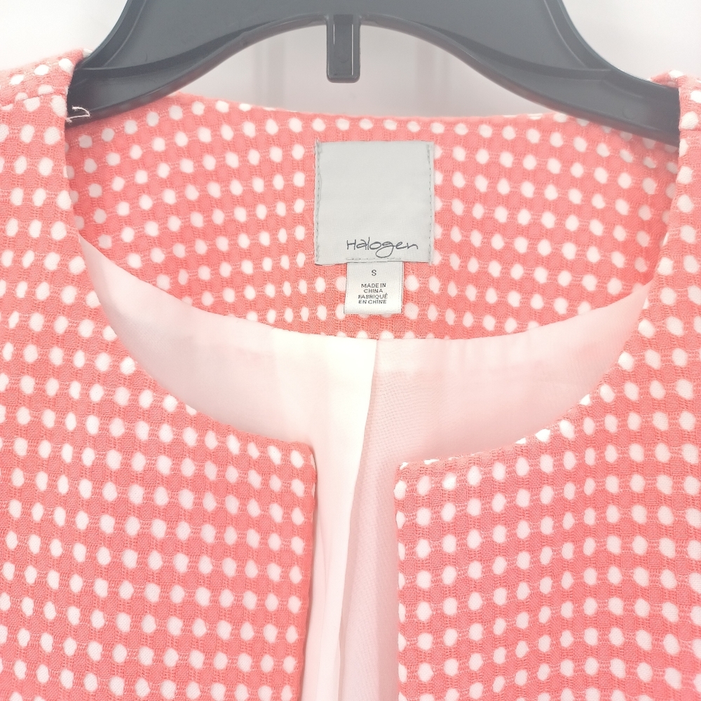 Halogen Coral Dot Print Open Front Coat Small NWOT - Picture 6 of 10